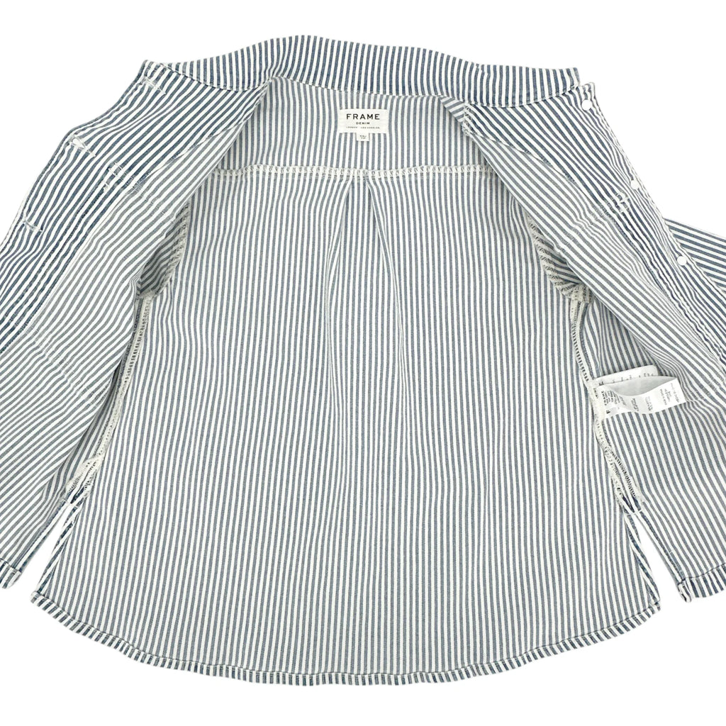 FRAME Engineer Striped Denim Shirt Jacket XS - flyKAMP