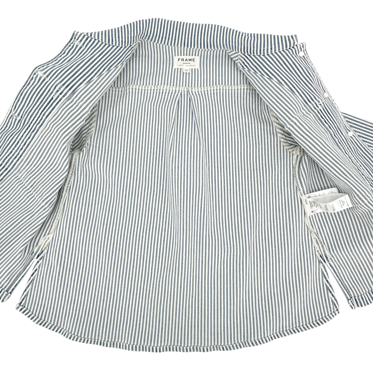 FRAME Engineer Striped Denim Shirt Jacket XS