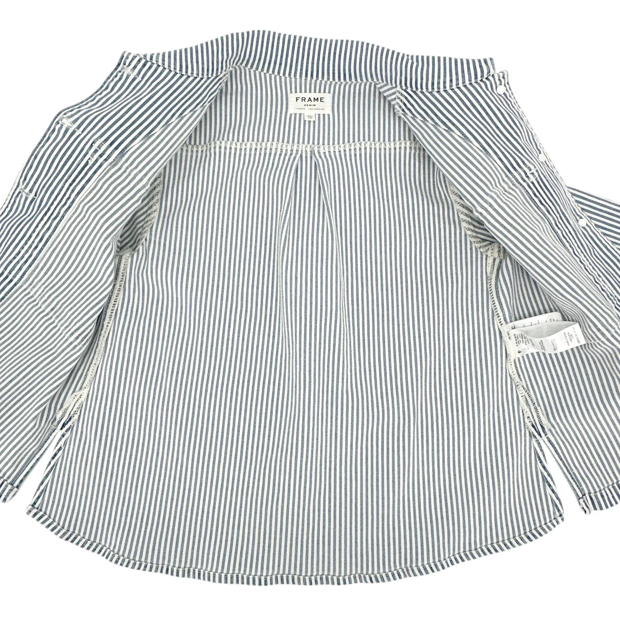 FRAME Engineer Striped Denim Shirt Jacket XS - flyKAMP