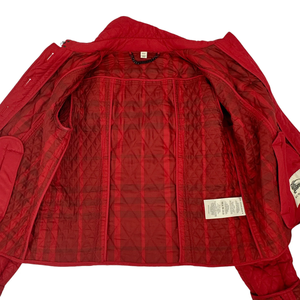 BURBERRY London Cropped Diamond Quilted Jacket in Red US10 | M - flyKAMP
