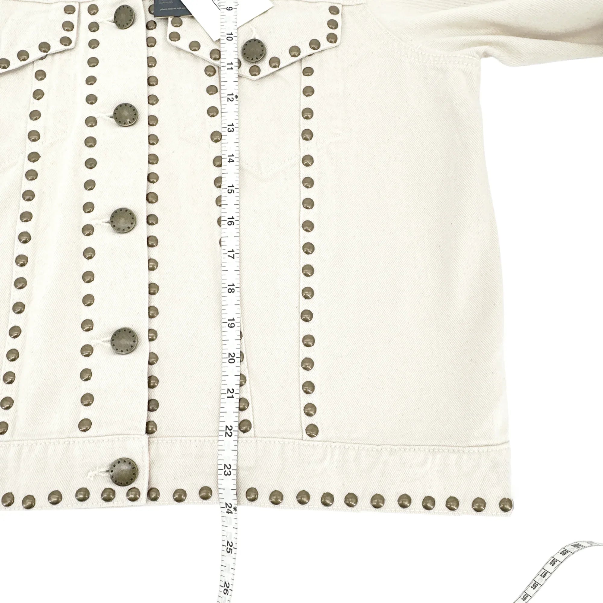 THE GREAT. The Studded Slouchy Jean Jacket.in Natural 1|S - flyKAMP