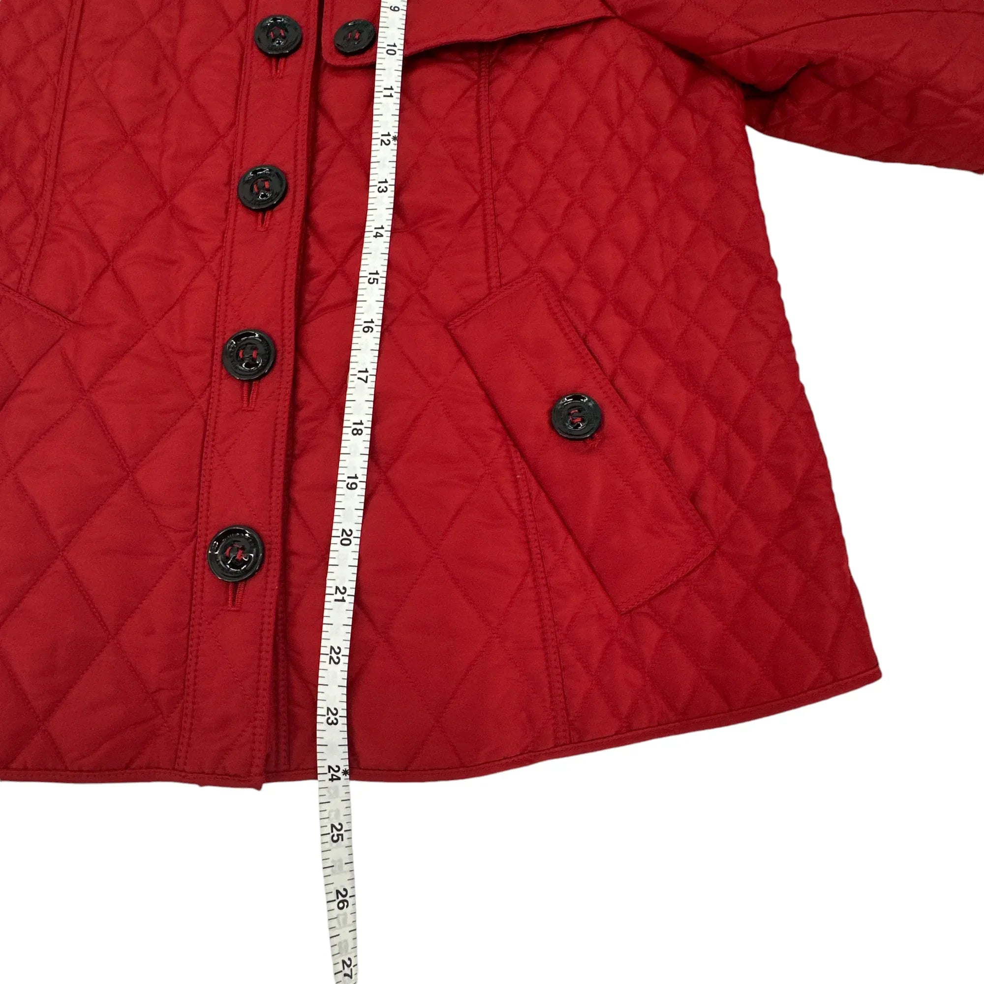 BURBERRY London Cropped Diamond Quilted Jacket in Red US10 | M - flyKAMP