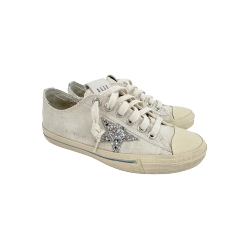 GOLDEN GOOSE V-Star Canvas with Silver Glitter Star 37 - flyKAMP