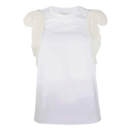 CÉDRIC CHARLIER Knitted Trim Vest Top S