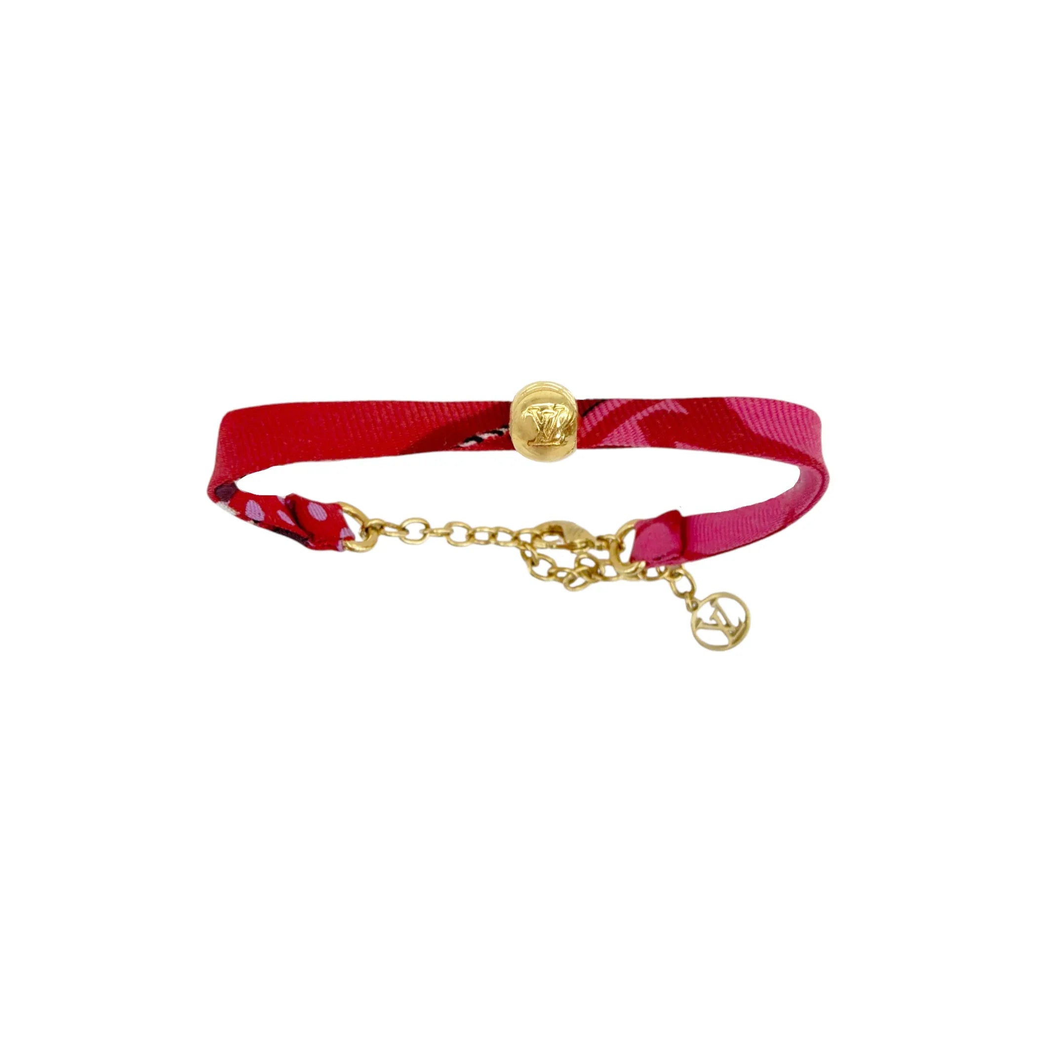LOUIS VUITTON Silk Be Mindful Bracelet in Red & Pink - flyKAMP