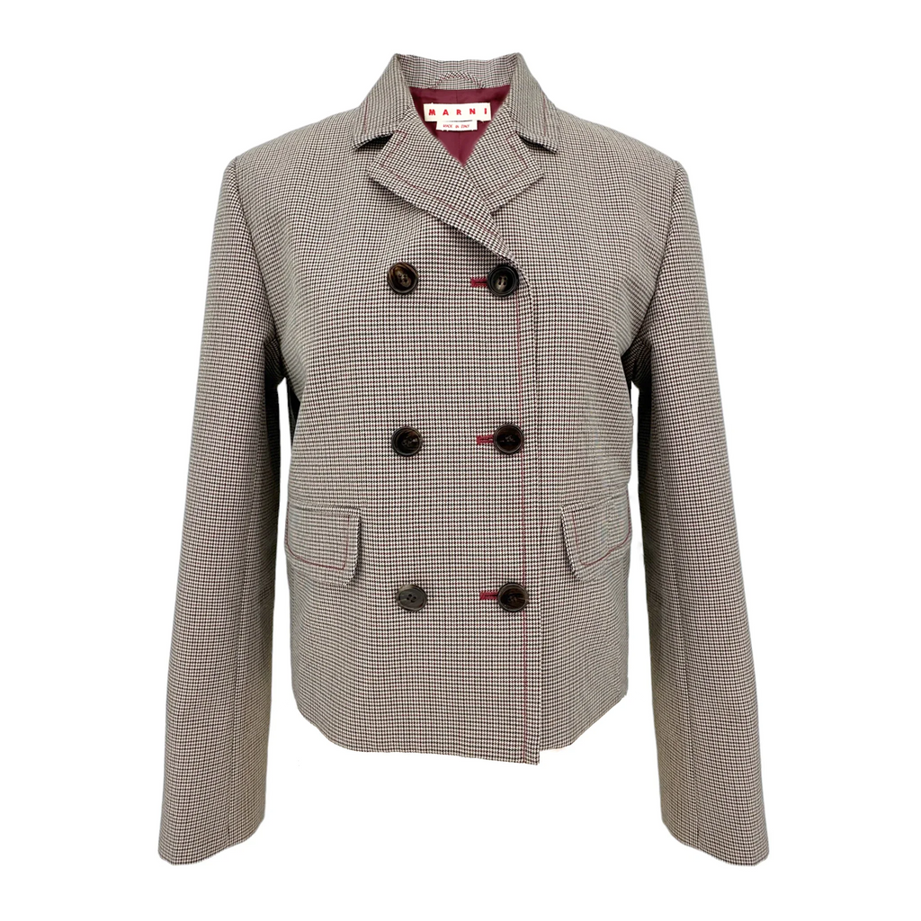 MARNI Houndstooth Double Breasted Blazer IT40|S - flyKAMP