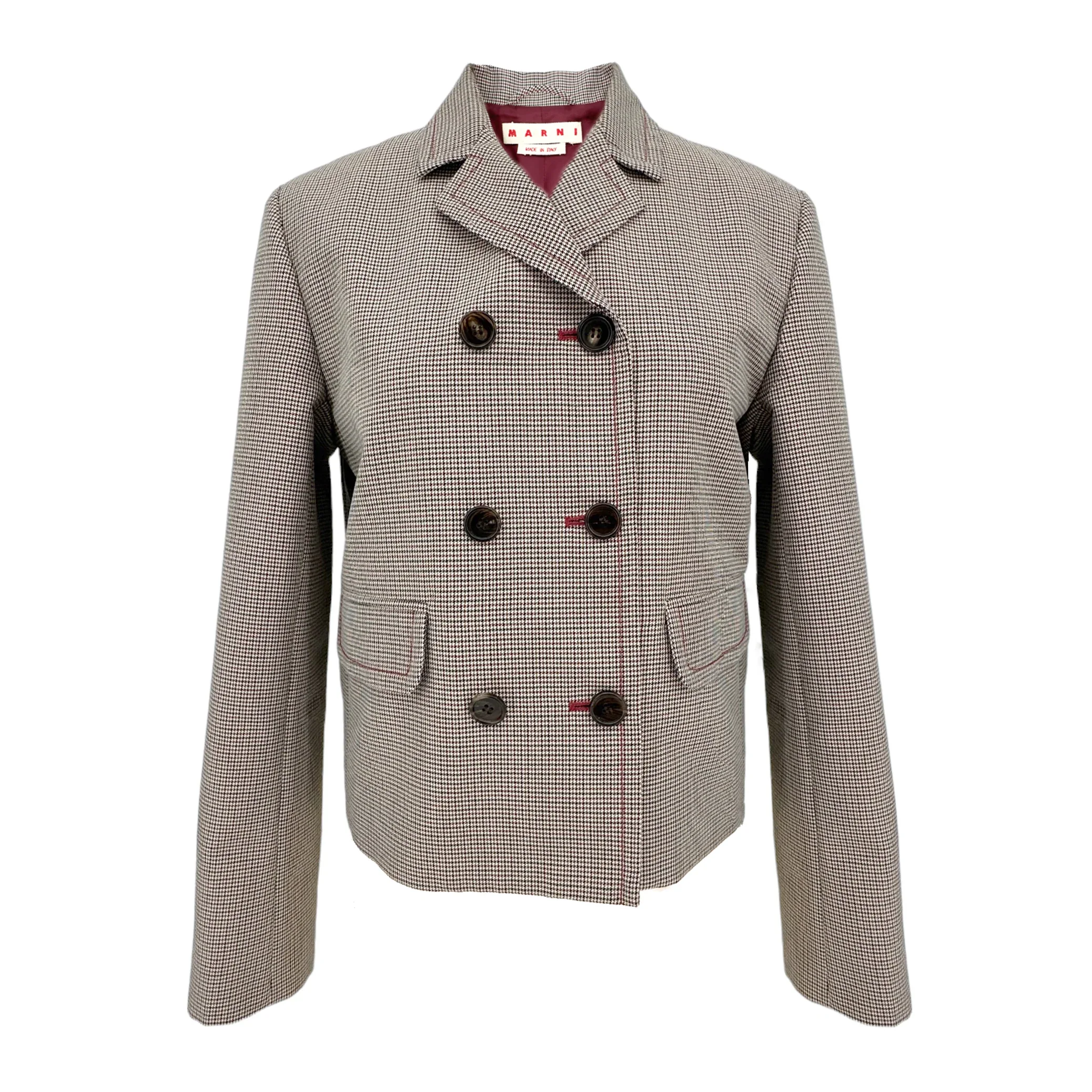 MARNI Houndstooth Double Breasted Blazer IT40|S - flyKAMP