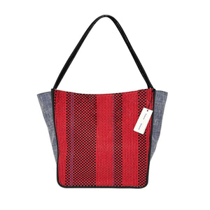 PROENZA SCHOULER XL Mixed Woven Tote Bag Red/Blue