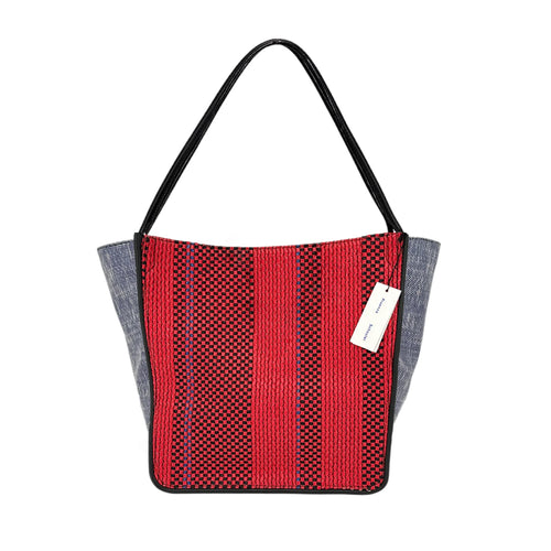 PROENZA SCHOULER XL Mixed Woven Tote Bag Red/Blue - flyKAMP