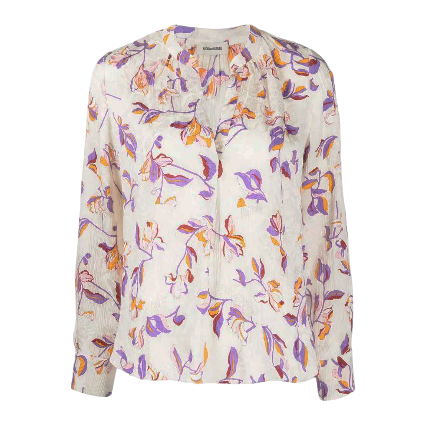 ZADIG & VOLTAIRE Tink Jac Cut Flowers Silk Blend Shirt XS