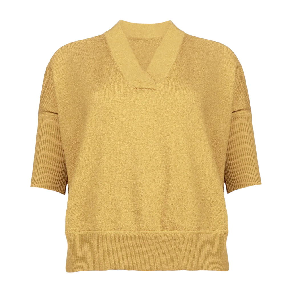 ANTHROPOLOGIE Araminta Pullover Sweater in Mustard Yellow XS - flyKAMP