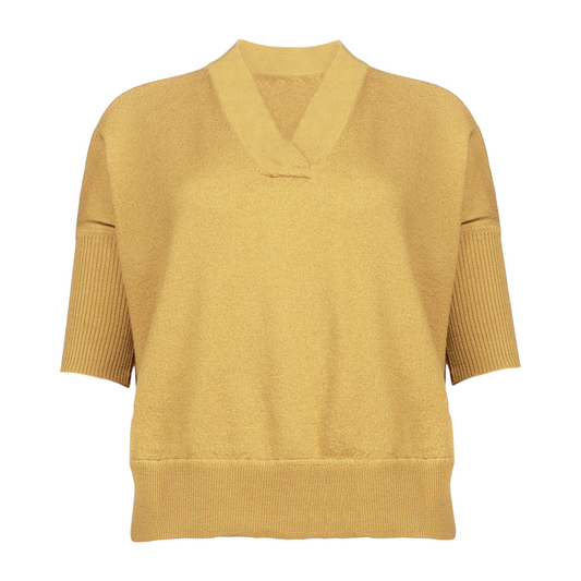 ANTHROPOLOGIE Araminta Pullover Sweater in Mustard Yellow XS