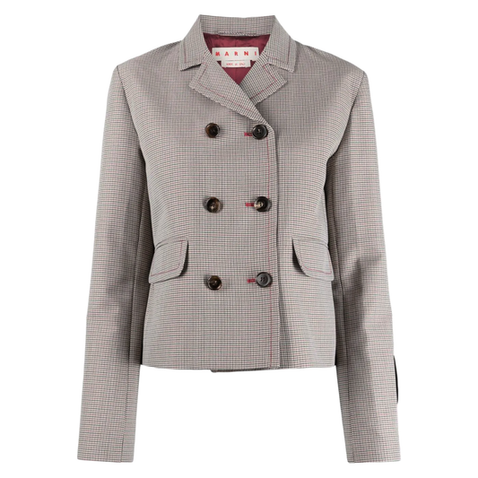 MARNI Houndstooth Double Breasted Blazer IT40|S