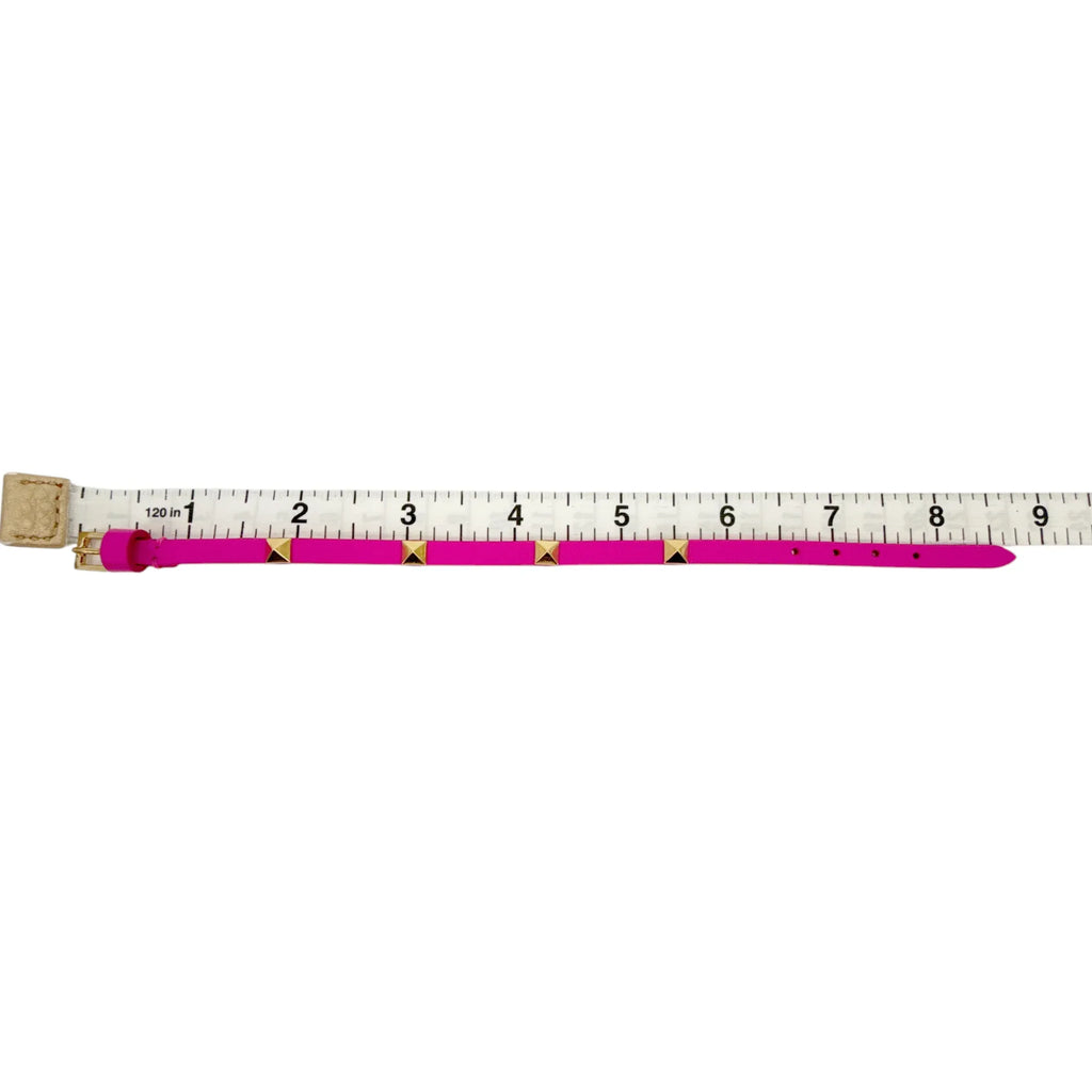 VALENTINO GARAVANI Rockstud Leather Bracelet in Pink - flyKAMP