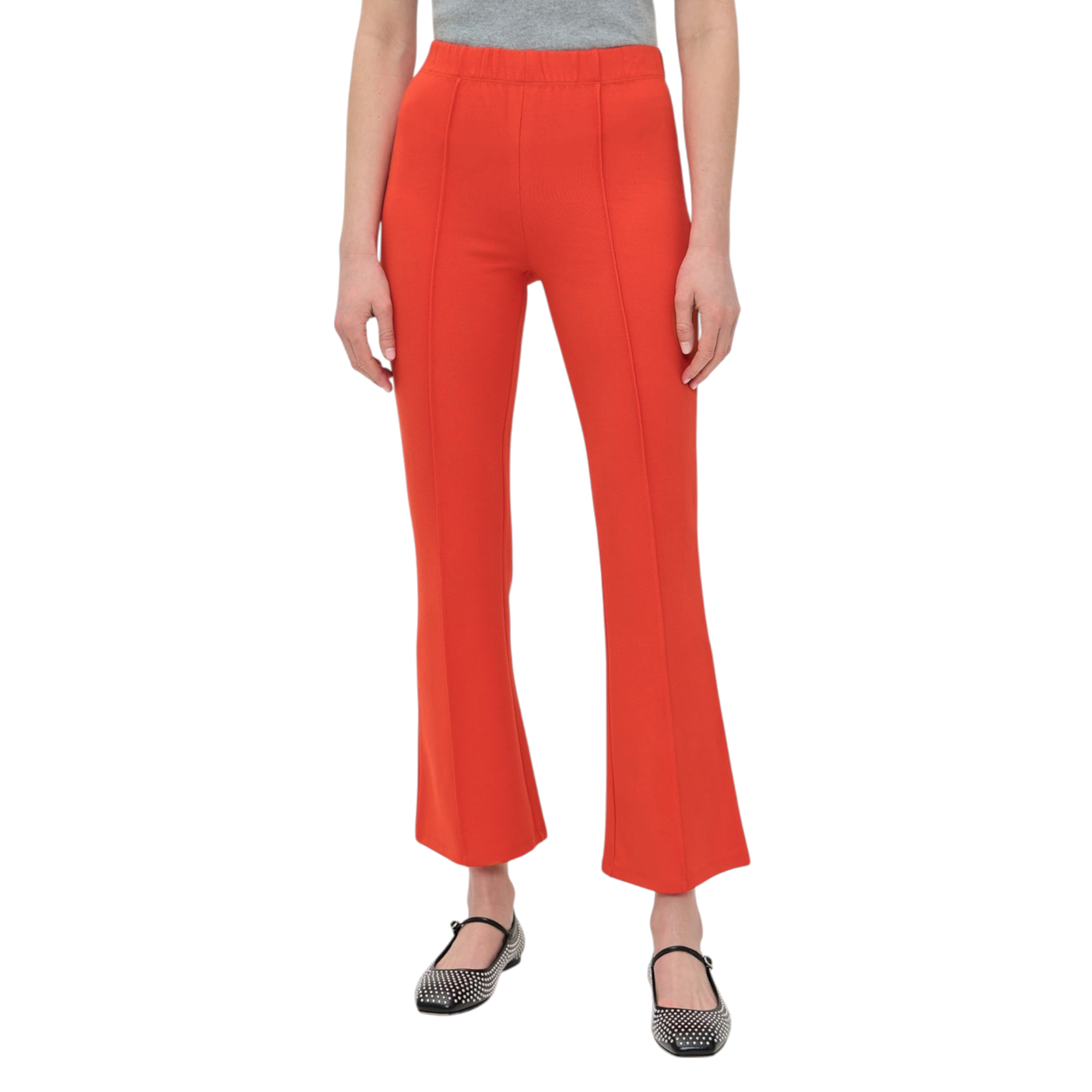 CLARE V. Le Flare Pants in Bright Poppy XS
