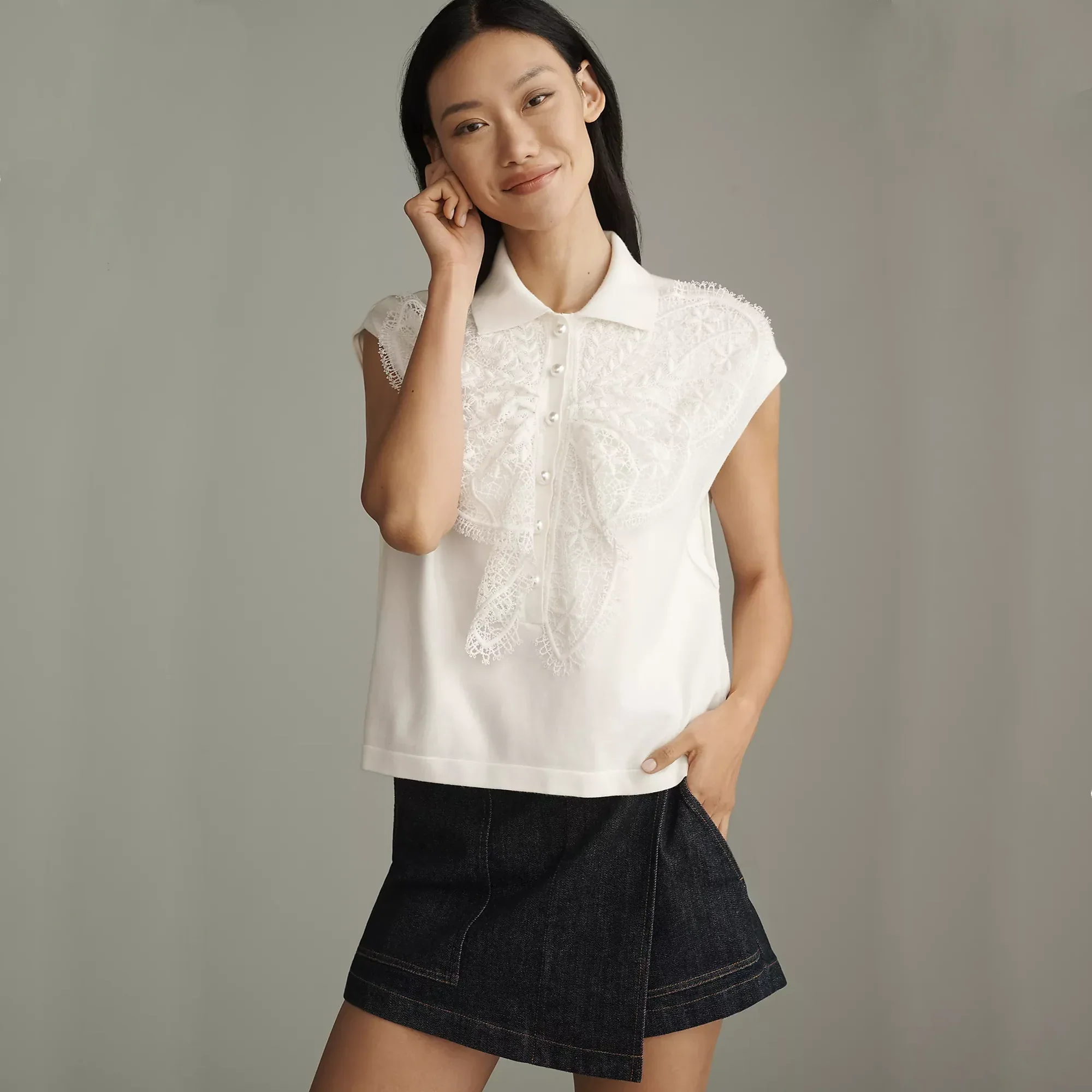 ESSENTIEL ANTWERP Ihelly Sweater Top in Off-white S - flyKAMP