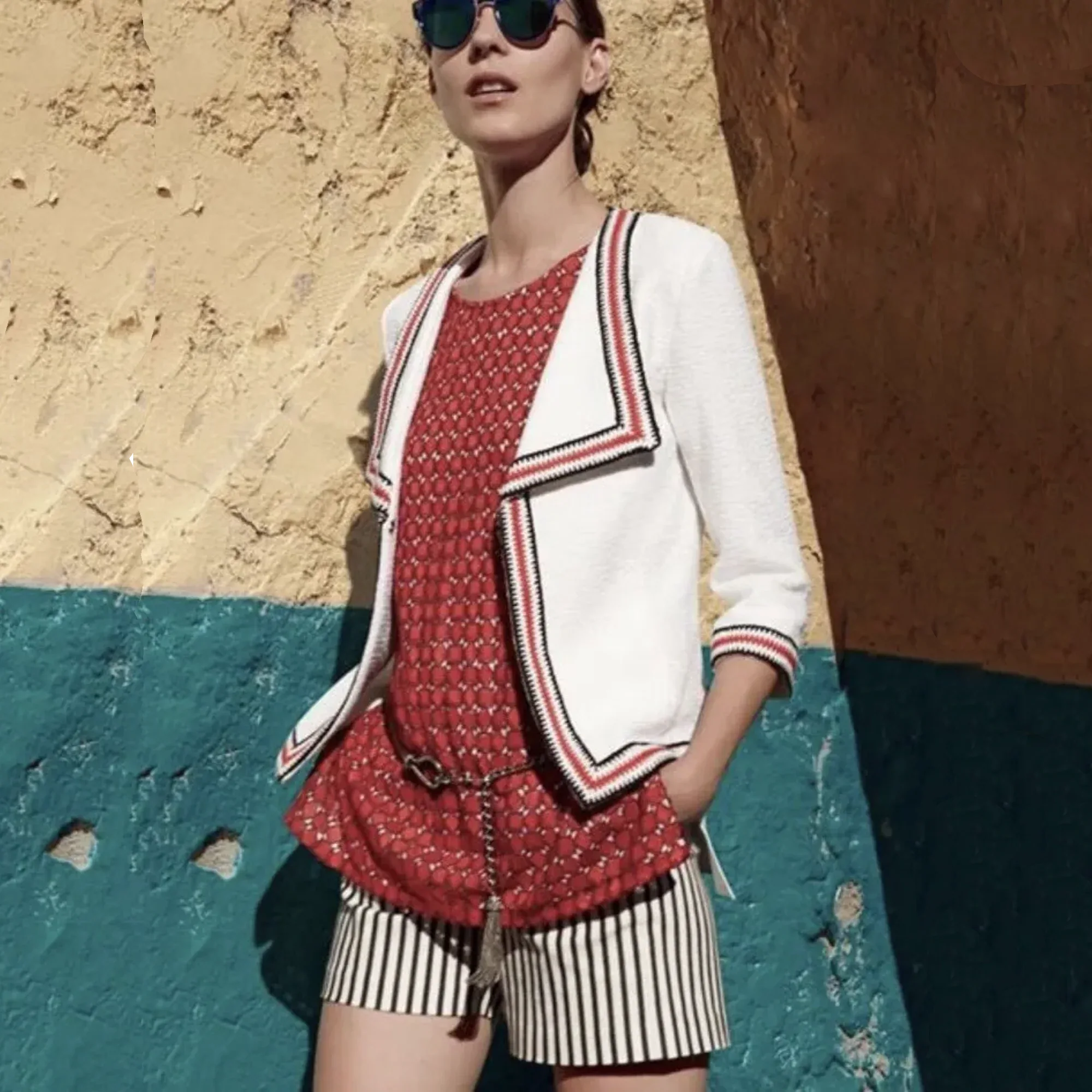 ST. JOHN Clair Striped Jacket 4|S - flyKAMP