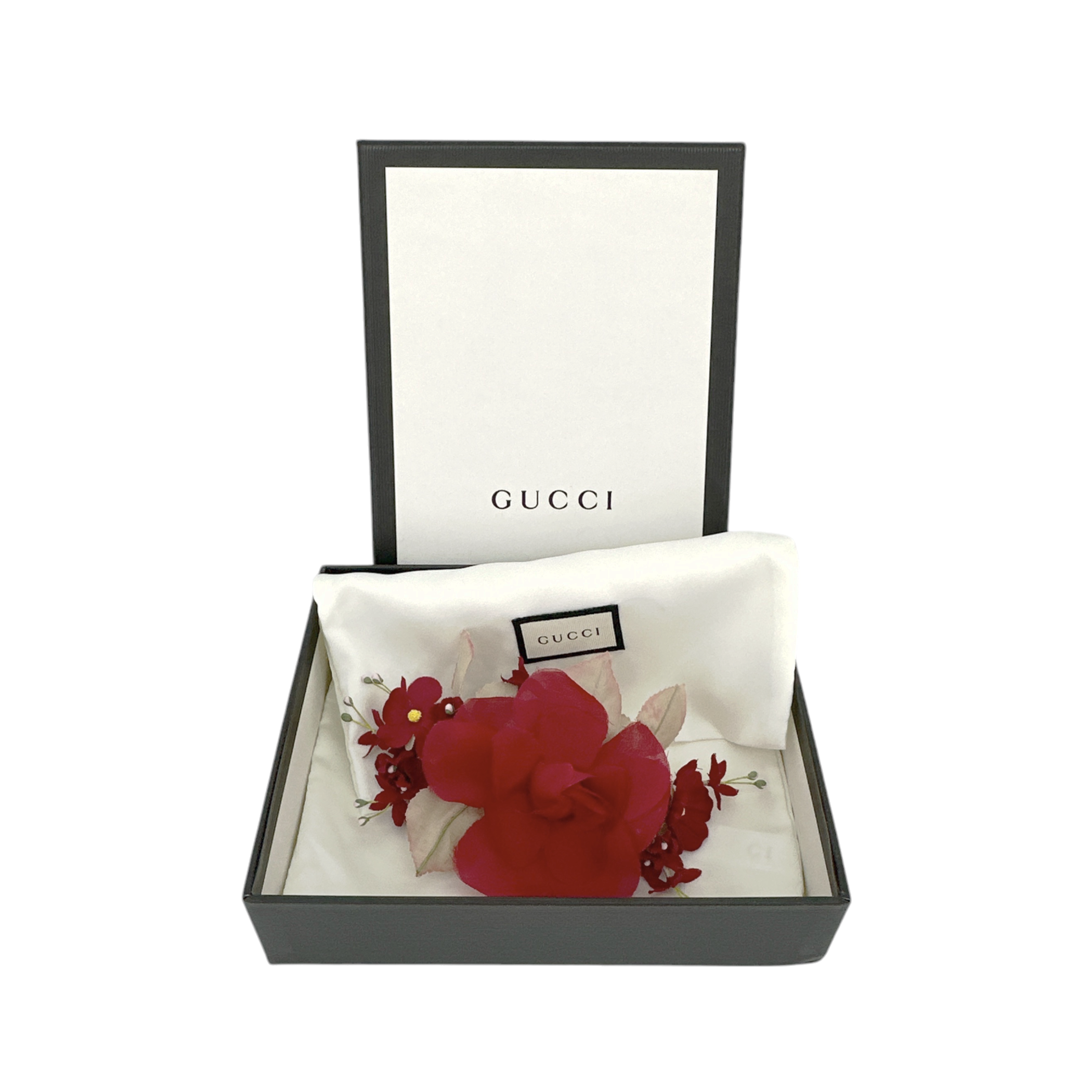 GUCCI Silk Floral Brooch