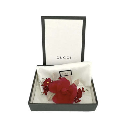 GUCCI Silk Floral Brooch - flyKAMP