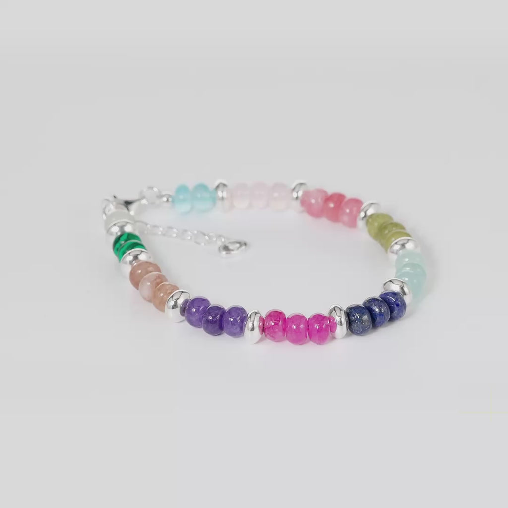 SILPADA Colored In Silver Mixed Stones Beaded Bracelet