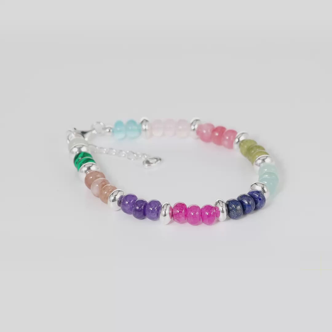 SILPADA Colored In Silver Mixed Stones Beaded Bracelet