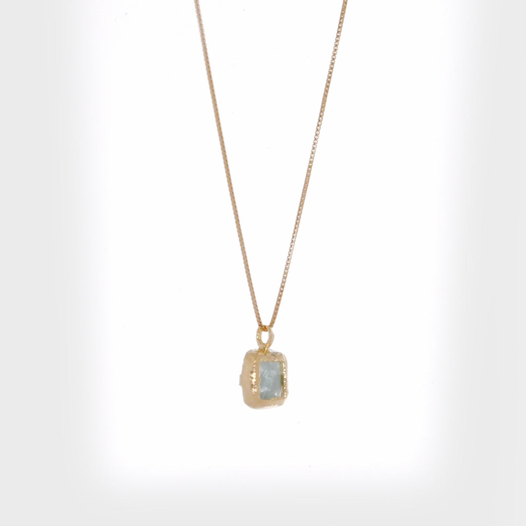SILPADA Mediterra Natural Aquamarine Necklace in 14K Gold-Plated Sterling Silver