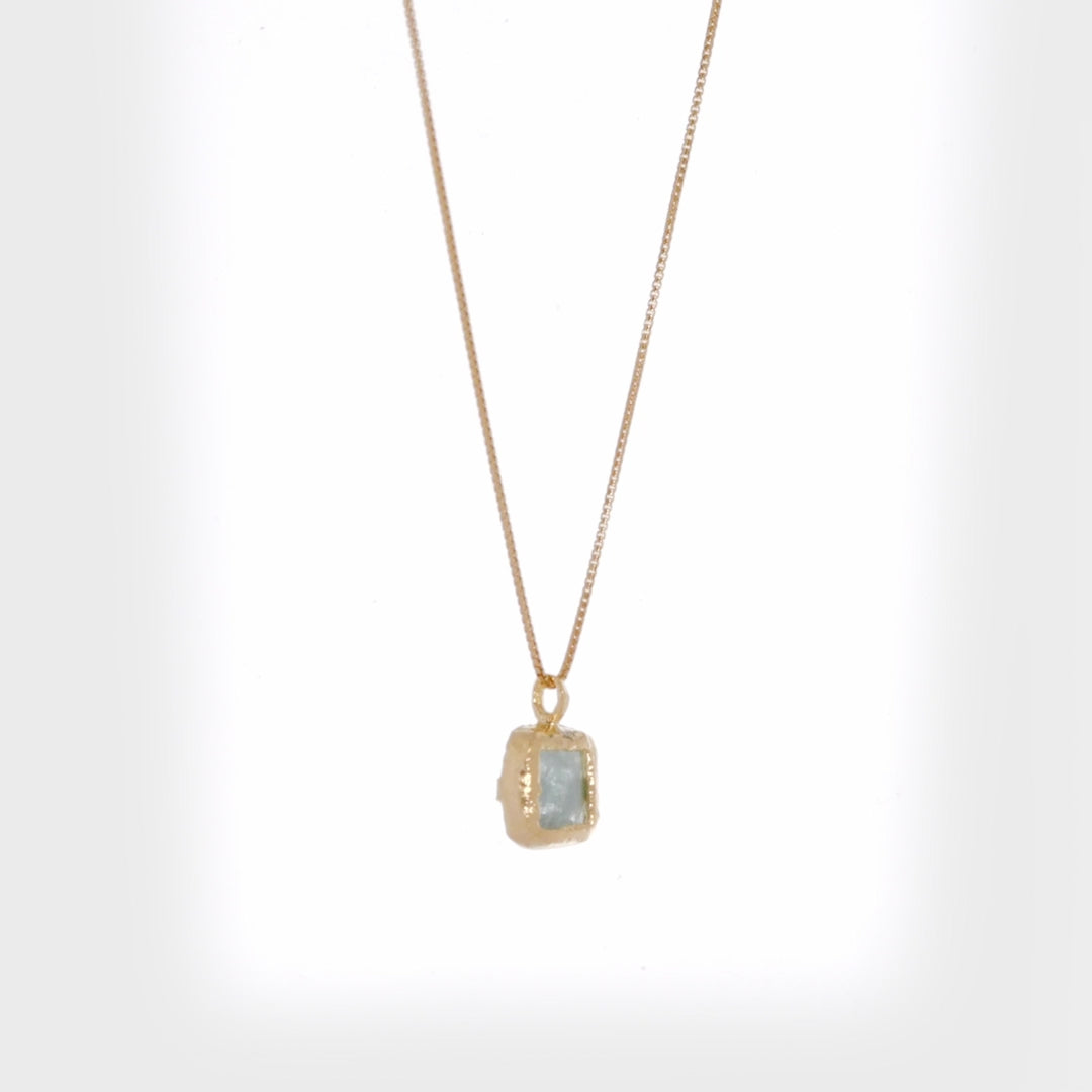 SILPADA Mediterra Natural Aquamarine Necklace in 14K Gold-Plated Sterling Silver