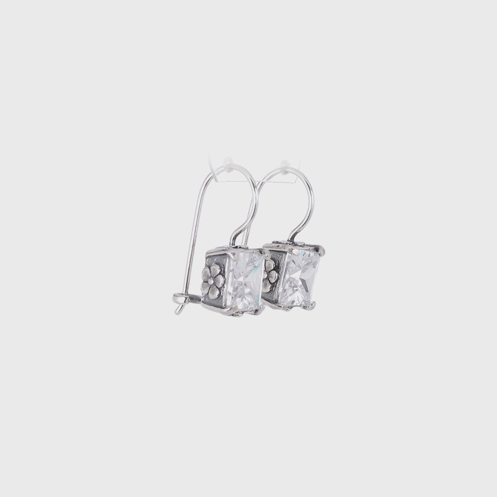 SILPADA Crystal Clear Silver Cubic Zirconia Drop Earrings