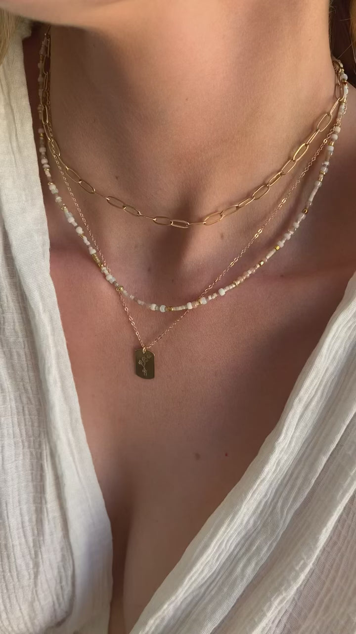 THE SILVER WREN Unity Beaded Necklace in White