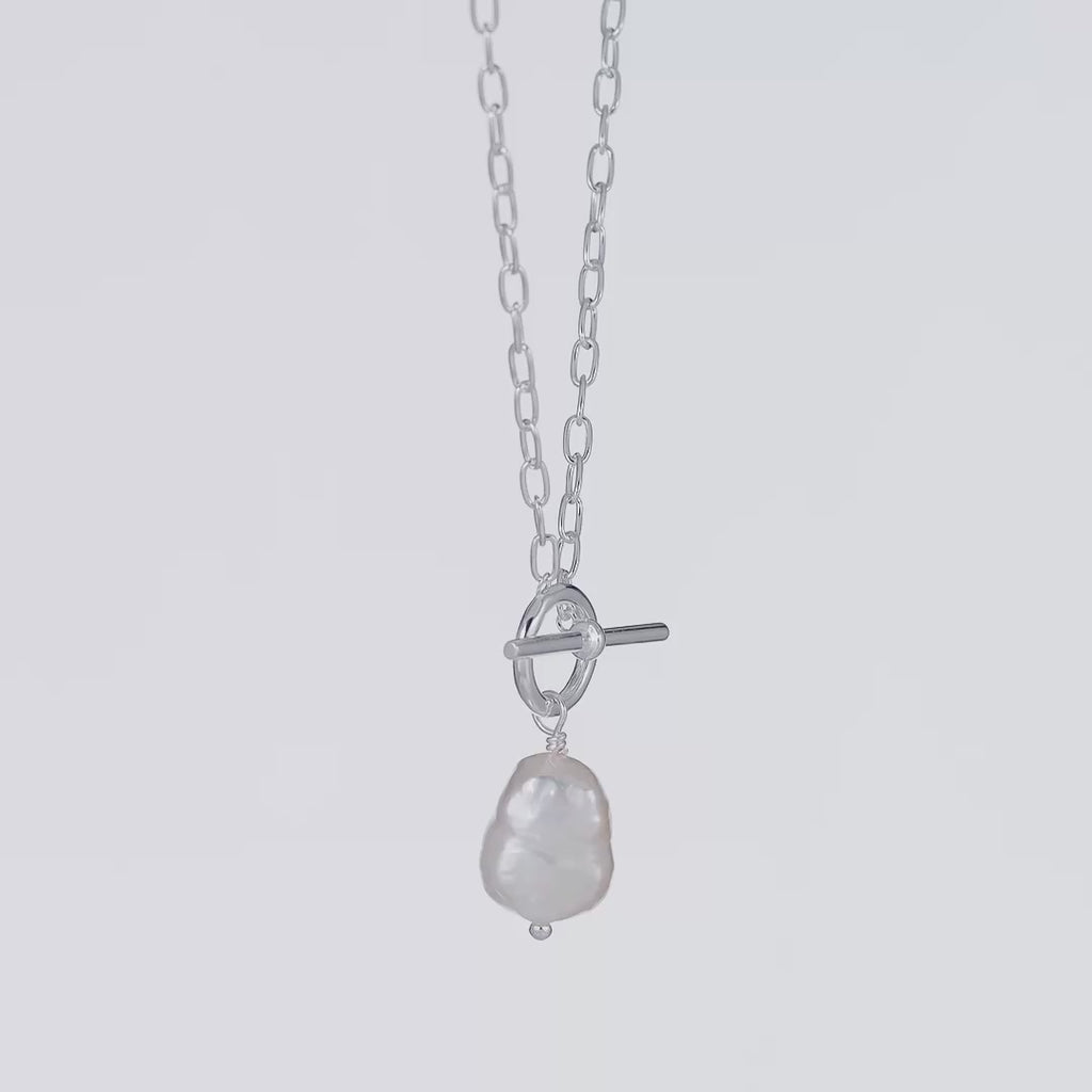 SILPADA Center Attention Silver Freshwater Pearl Necklace