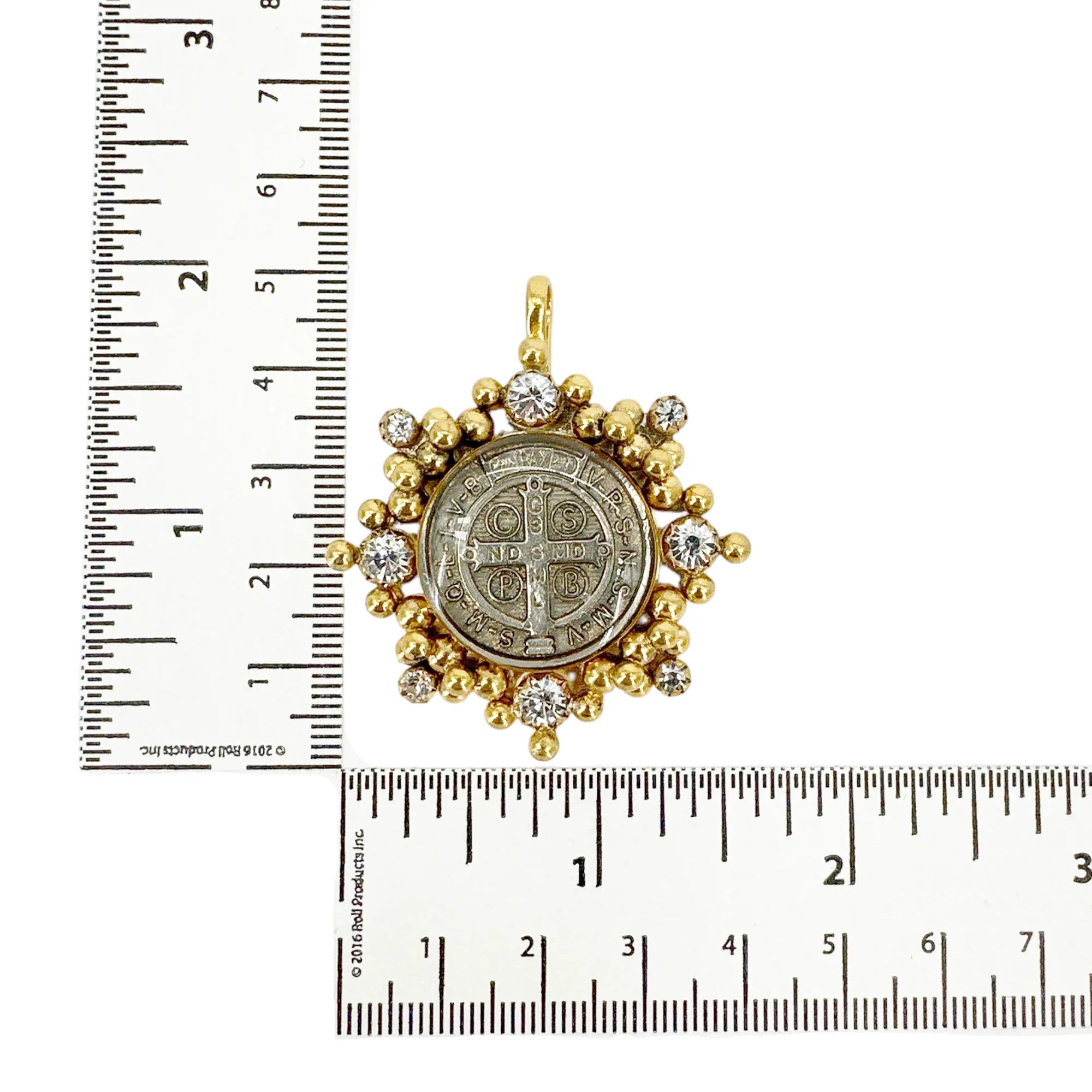 VIRGINS SAINTS & ANGELS VSA Cloister San Benito Medallion in Gold - flyKAMP