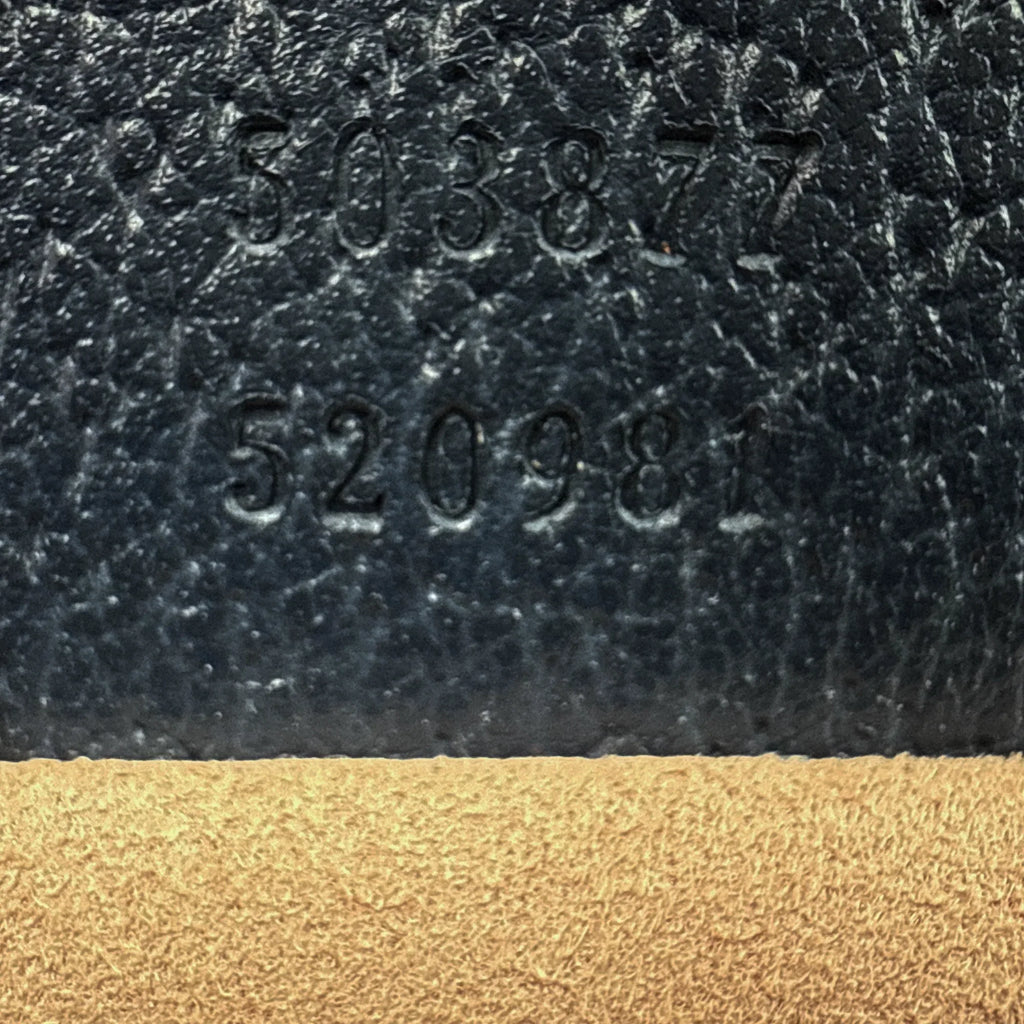 GUCCI Ophidia Chain Shoulder Bag Textured Calfskin Web in Blue Agata - flyKAMP