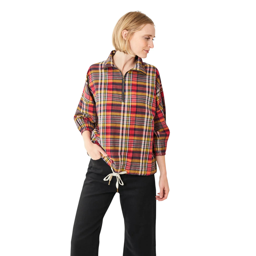 The GREAT. The Journey Pullover in Bluegrass Plaid 1|S - flyKAMP