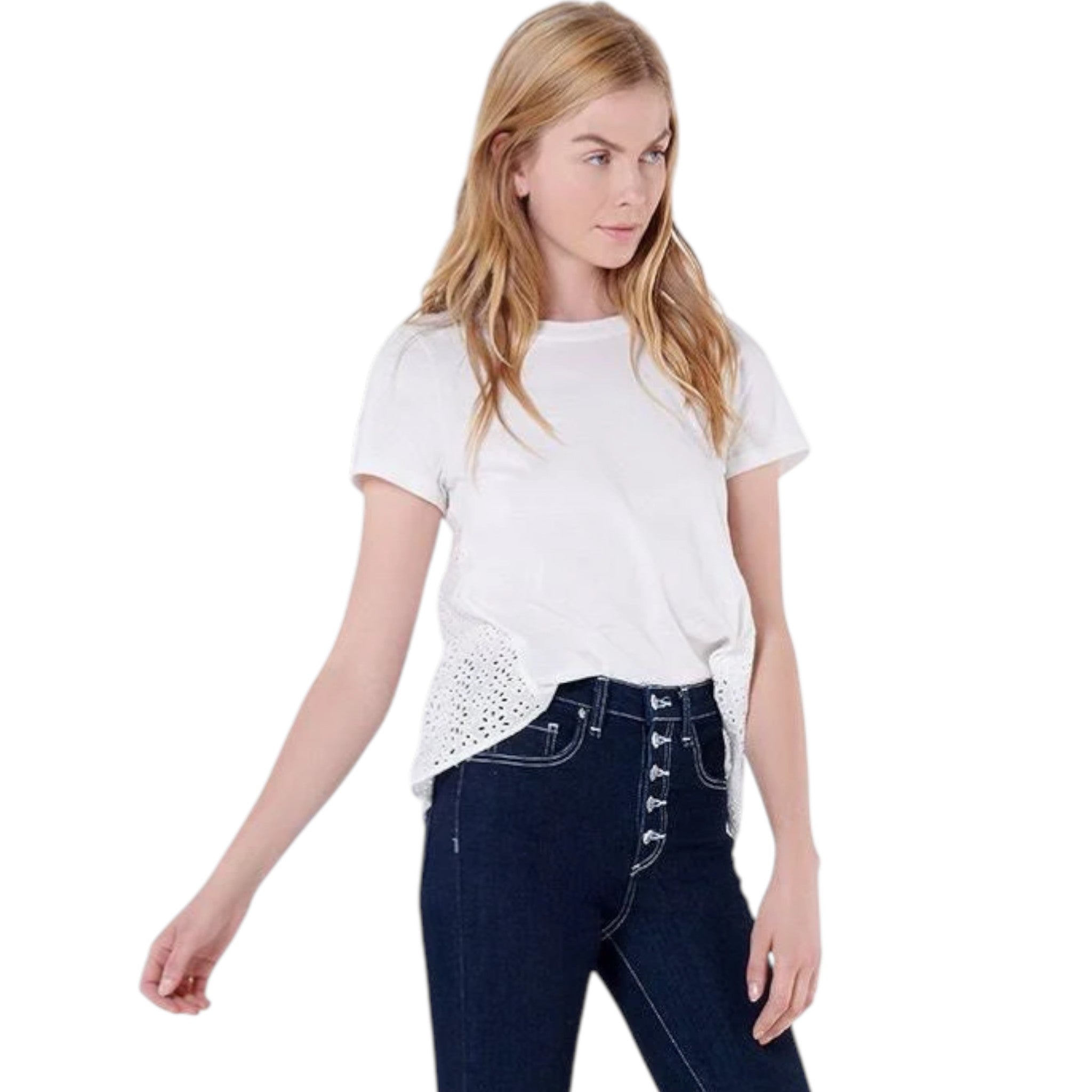 VERONICA BEARD Mauna Eyelet Tee S Veronica Beard