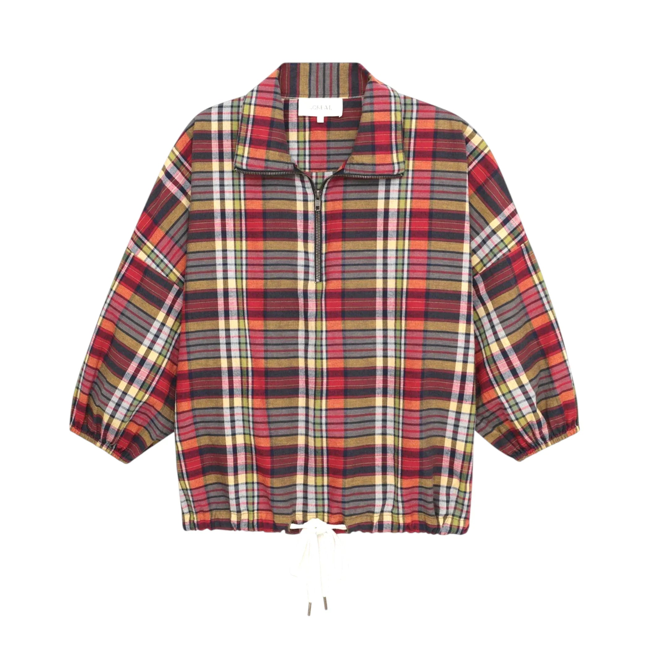 The GREAT. The Journey Pullover in Bluegrass Plaid 1|S - flyKAMP