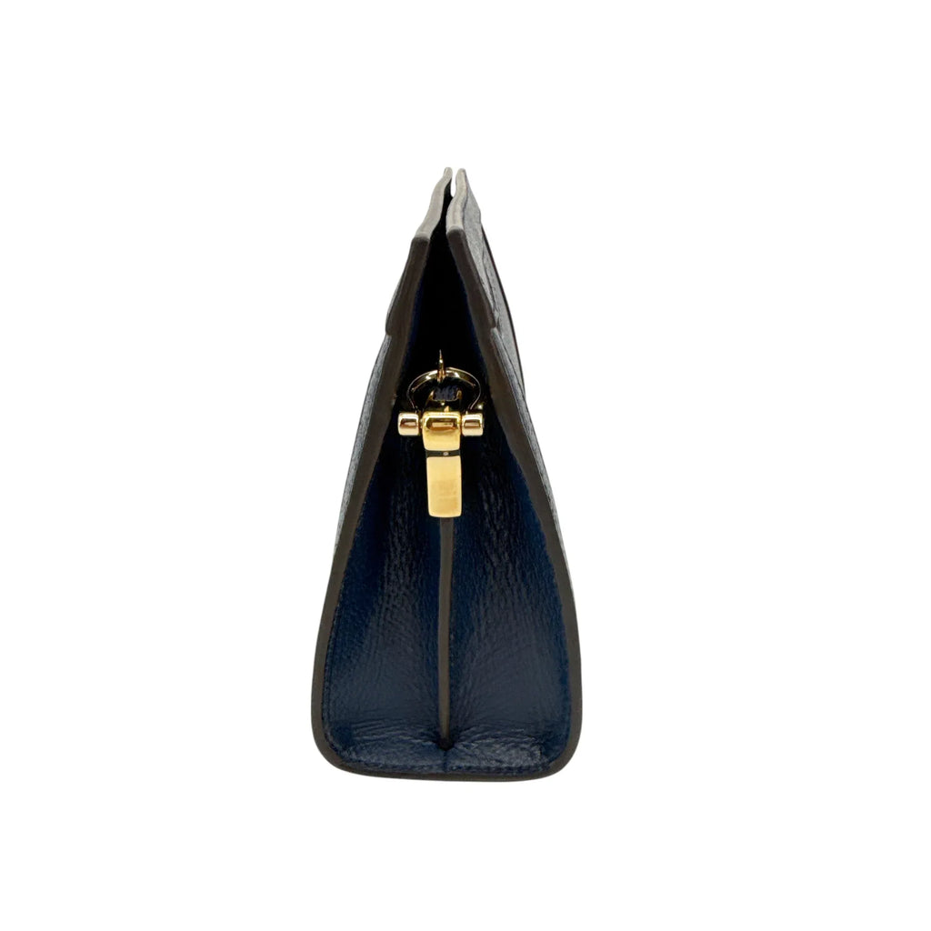 GUCCI Ophidia Chain Shoulder Bag Textured Calfskin Web in Blue Agata - flyKAMP