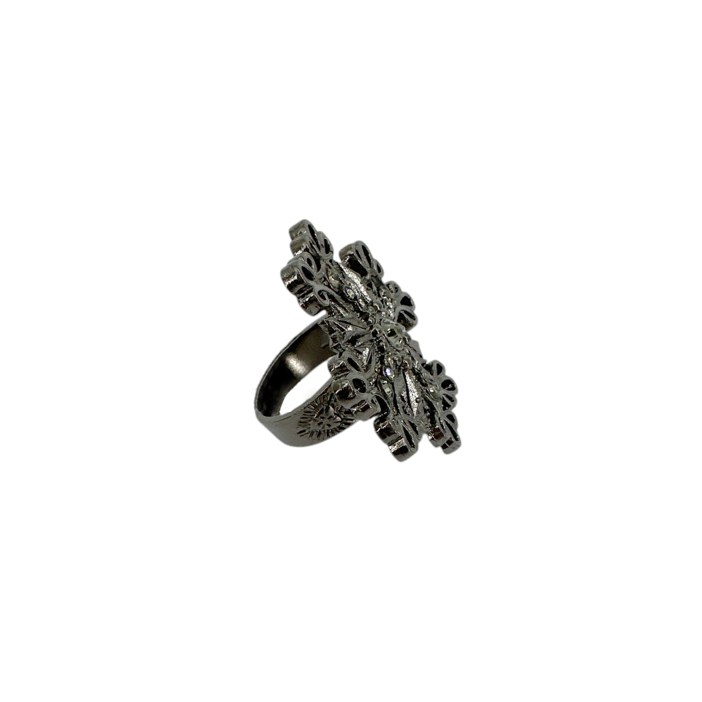 VIRGINS SAINTS & ANGELS VSA Electra Cross Ring in Gunmetal Size 7