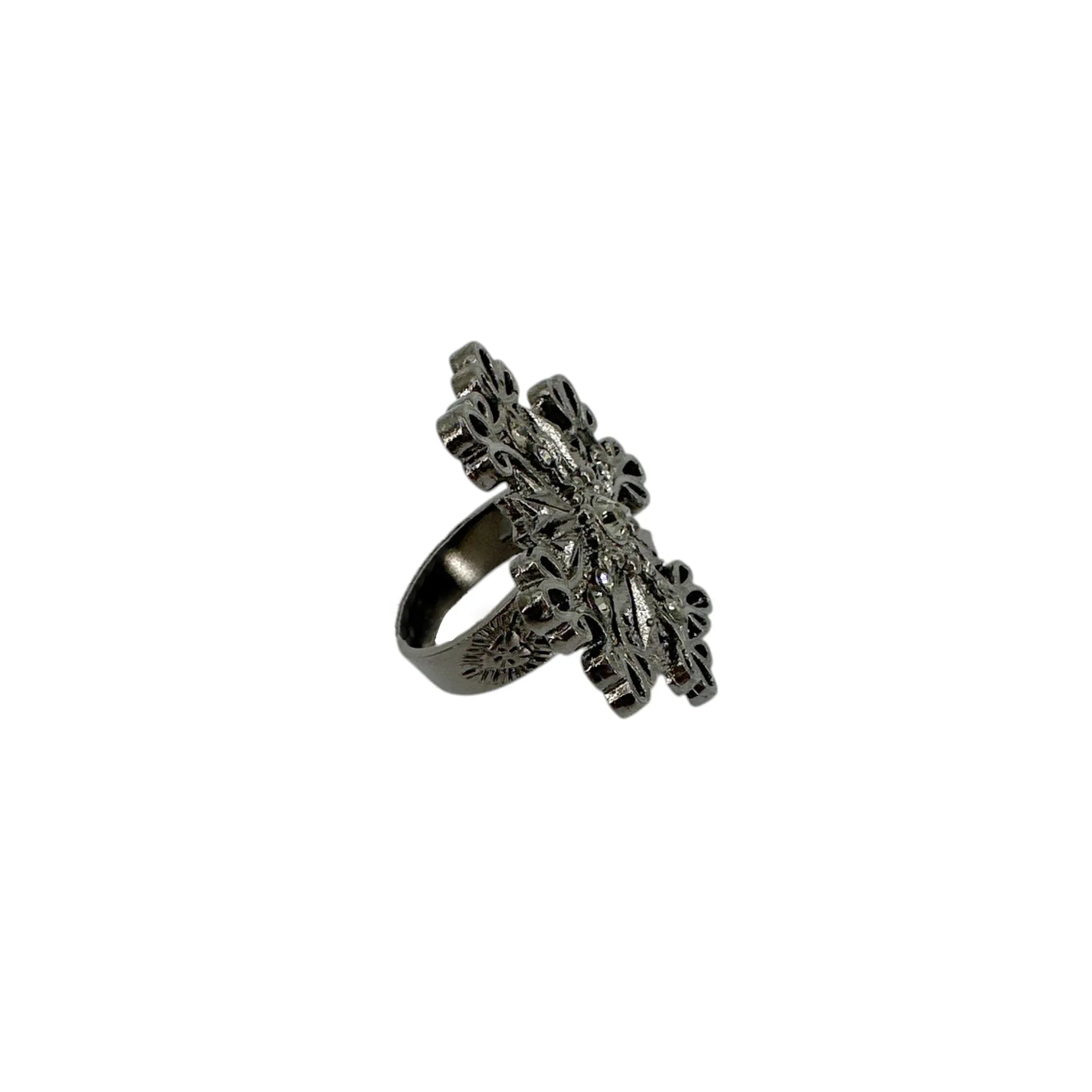 VIRGINS SAINTS & ANGELS VSA Electra Cross Ring in Gunmetal Size 7 - flyKAMP