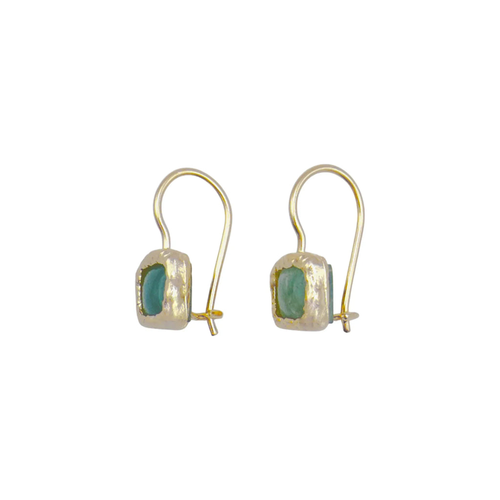SILPADA Mediterra Natural Aquamarine Petite Drop Earrings in 14K Gold-Plated SS - flyKAMP