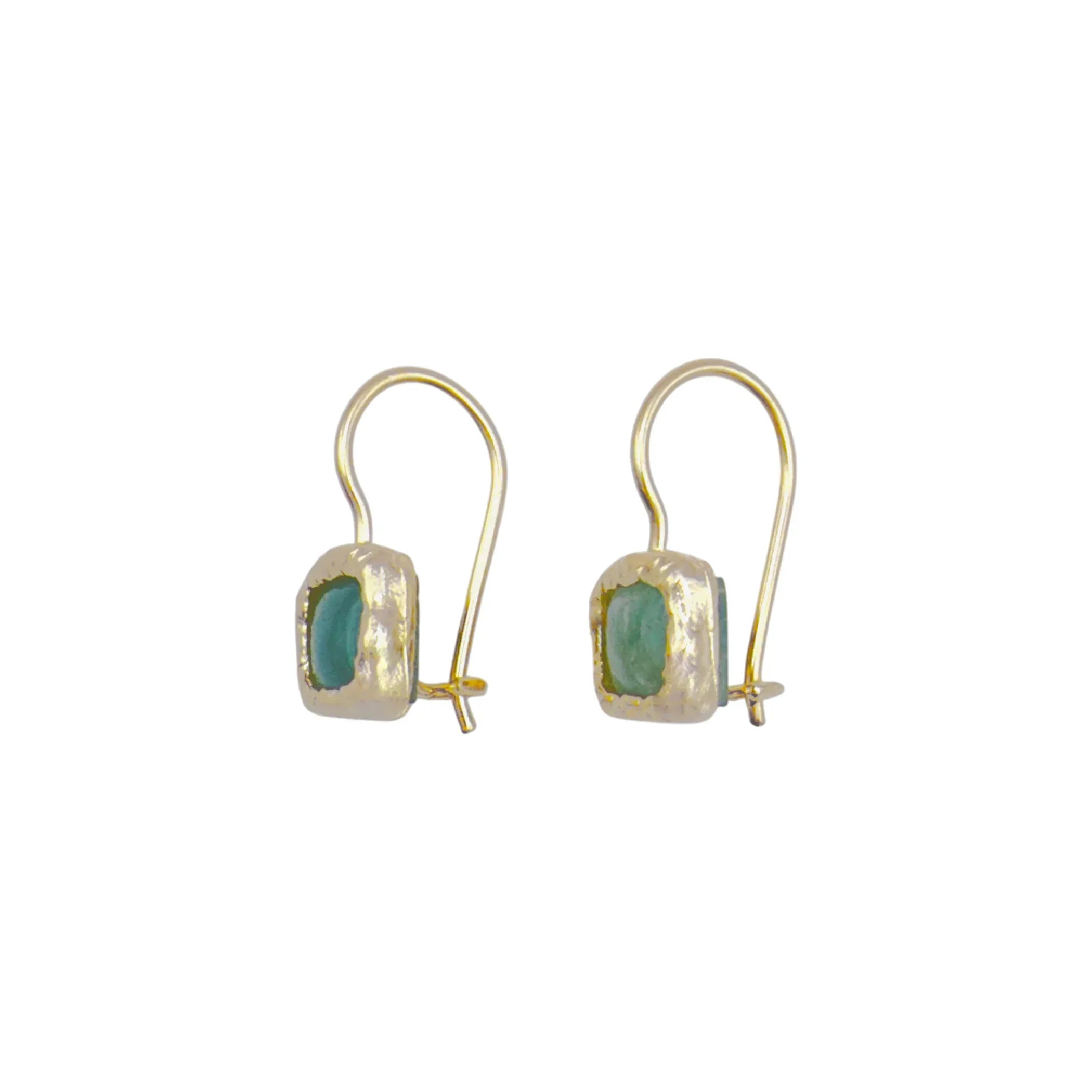 SILPADA Mediterra Natural Aquamarine Petite Drop Earrings in 14K Gold-Plated SS - flyKAMP