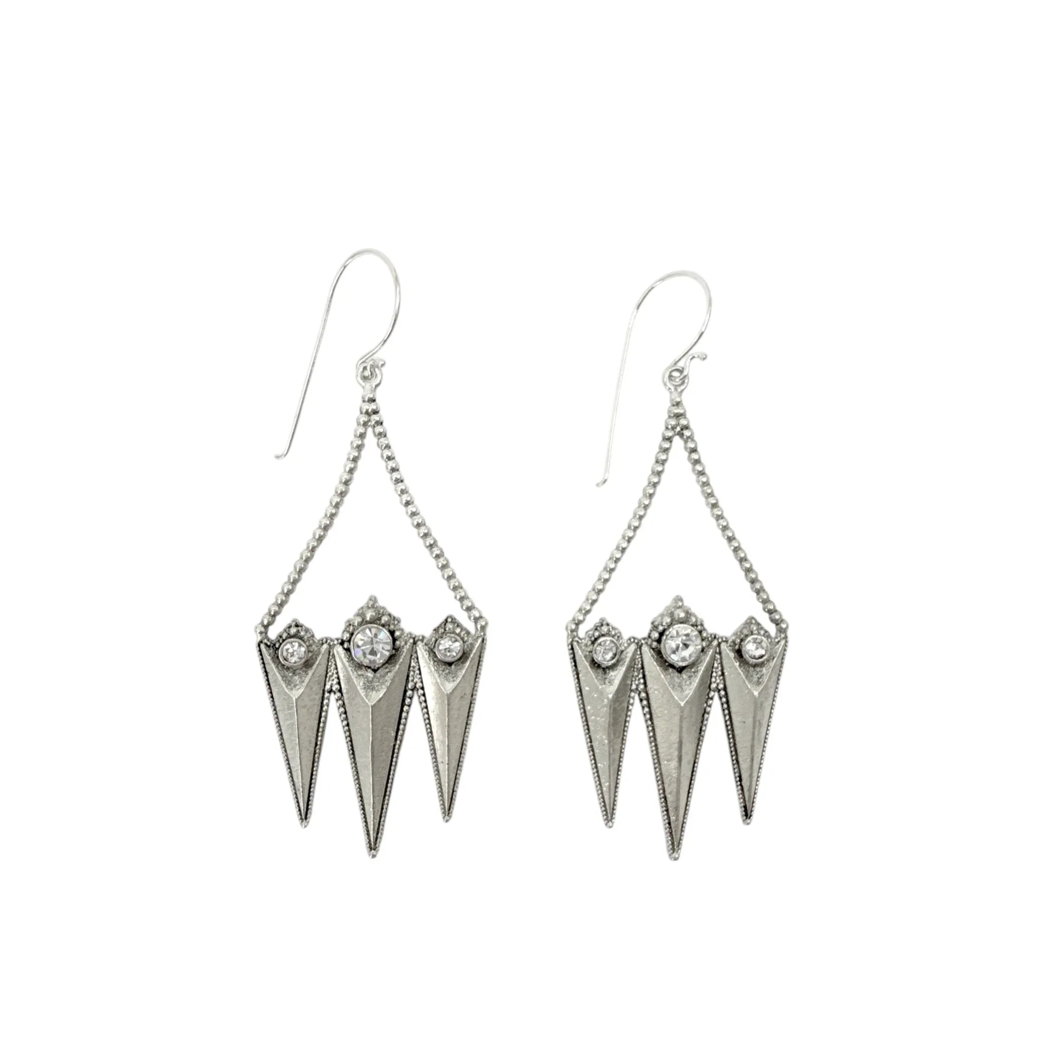VIRGINS SAINTS & ANGELS VSA Electra Rays Hook Earrings in Silver - flyKAMP