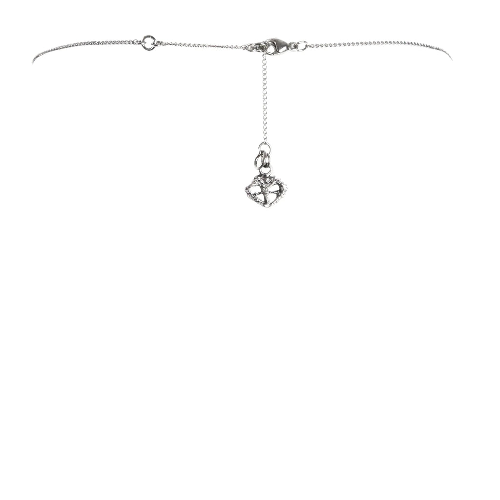 VIRGINS SAINTS & ANGELS VSA Queen of Hearts Petite Crystal Logo Necklace Silver - flyKAMP