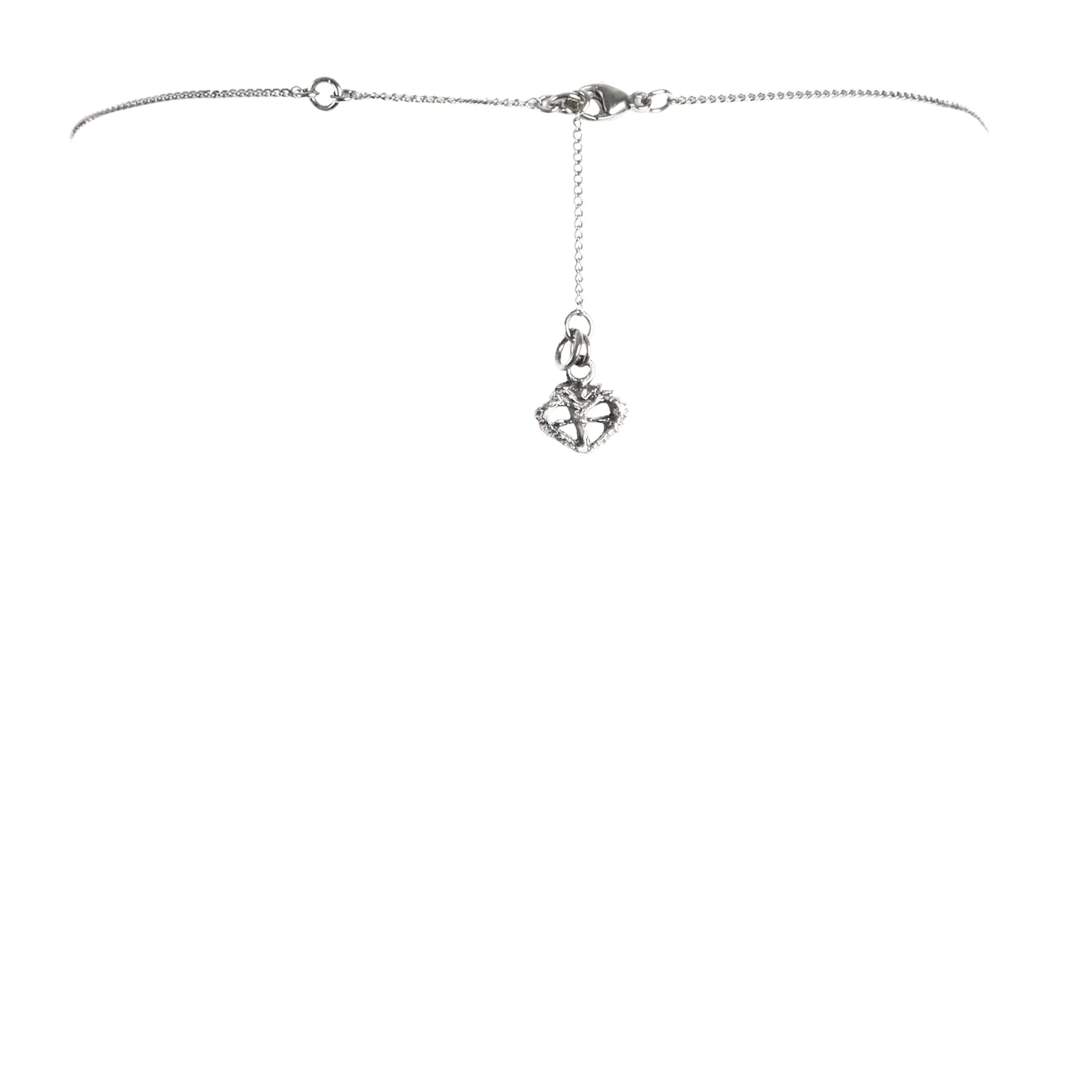 VIRGINS SAINTS & ANGELS VSA Queen of Hearts Petite Crystal Logo Necklace Silver - flyKAMP