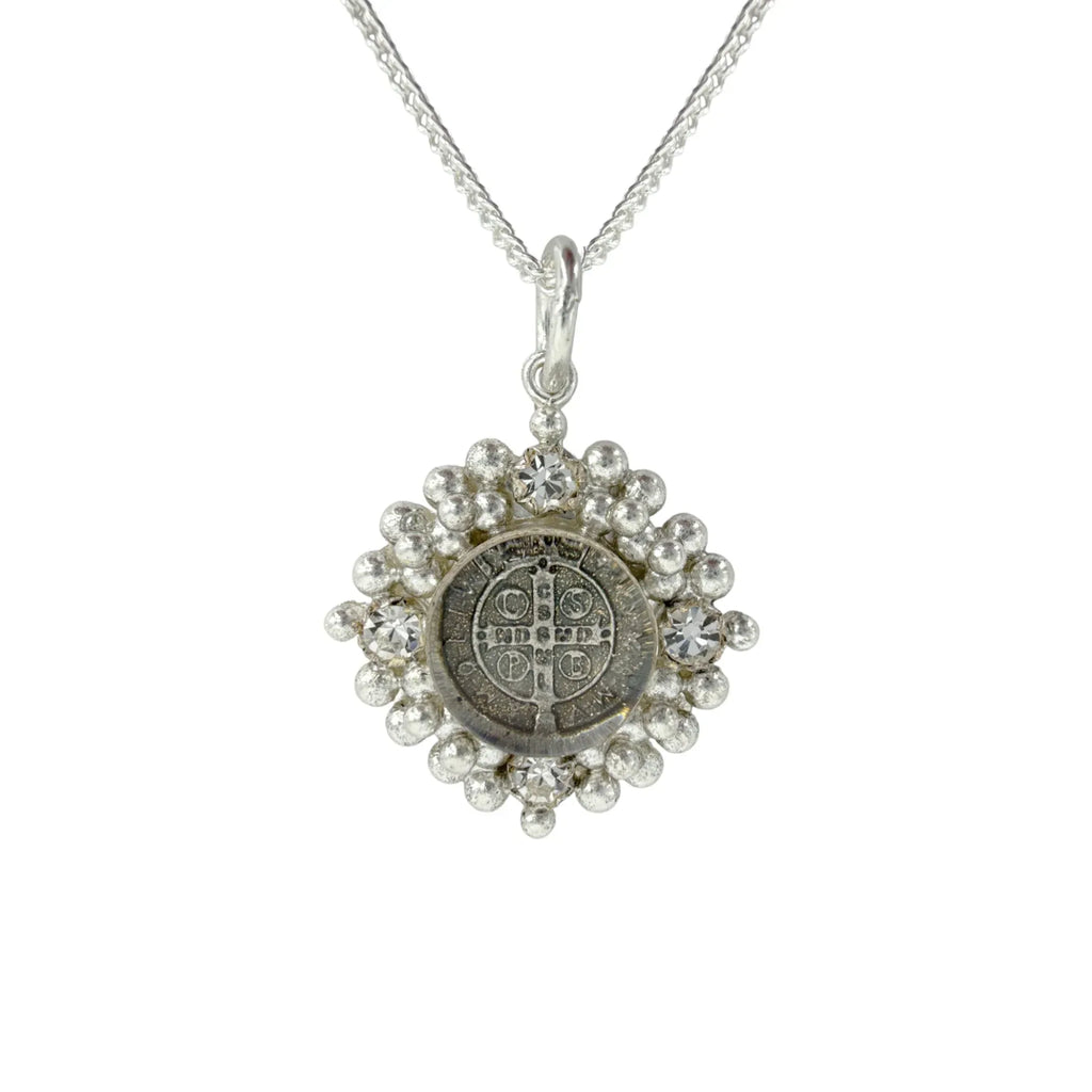 VIRGINS SAINTS & ANGELS VSA Petite Cloister San Benito Charm Necklace in Silver - flyKAMP