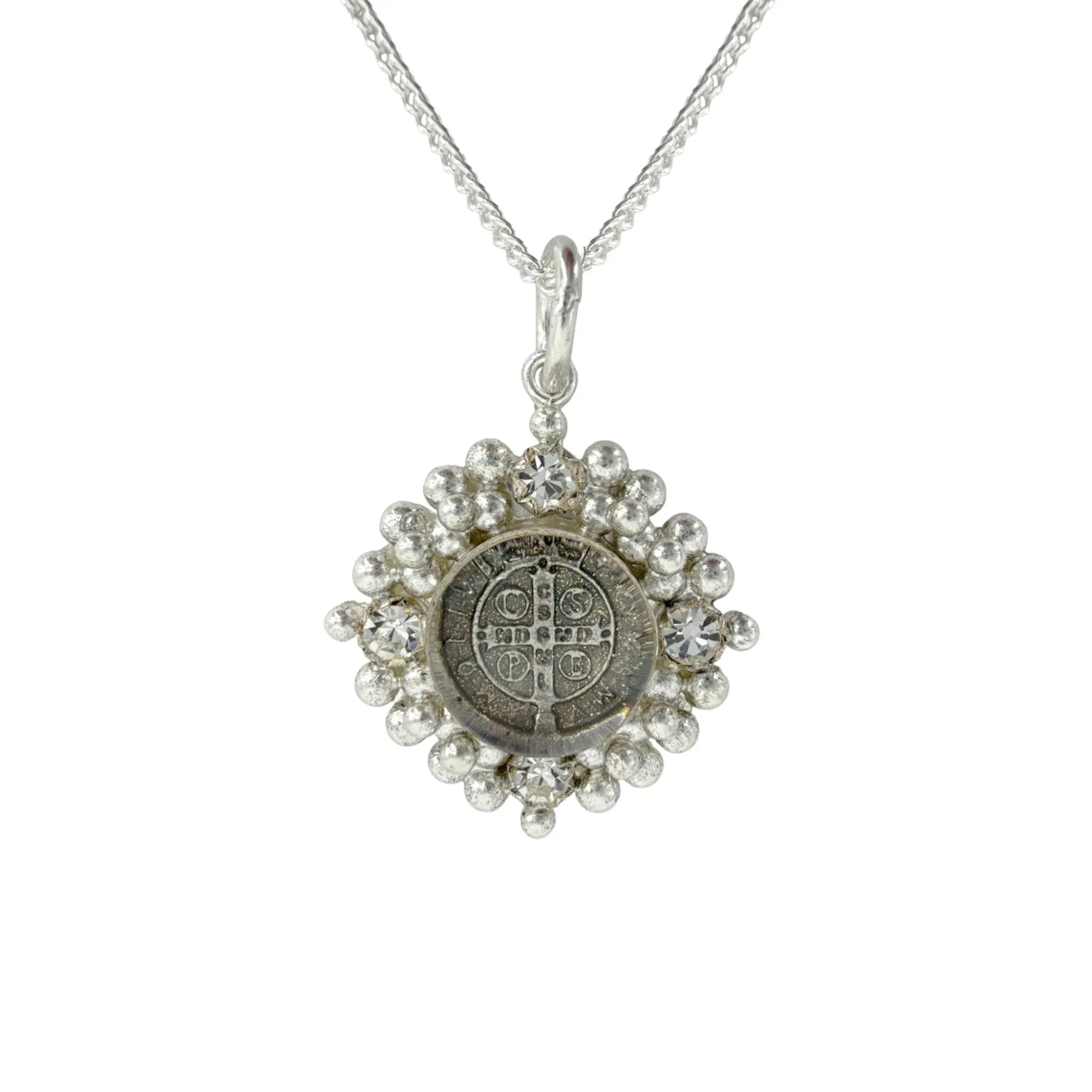 VIRGINS SAINTS & ANGELS VSA Petite Cloister San Benito Charm Necklace in Silver - flyKAMP