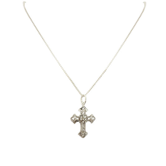 VIRGINS SAINTS & ANGELS VSA Basilica Cross Charm Necklace in Silver