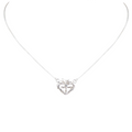 VIRGINS SAINTS & ANGELS VSA Queen of Hearts Petite Crystal Logo Necklace Silver - flyKAMP