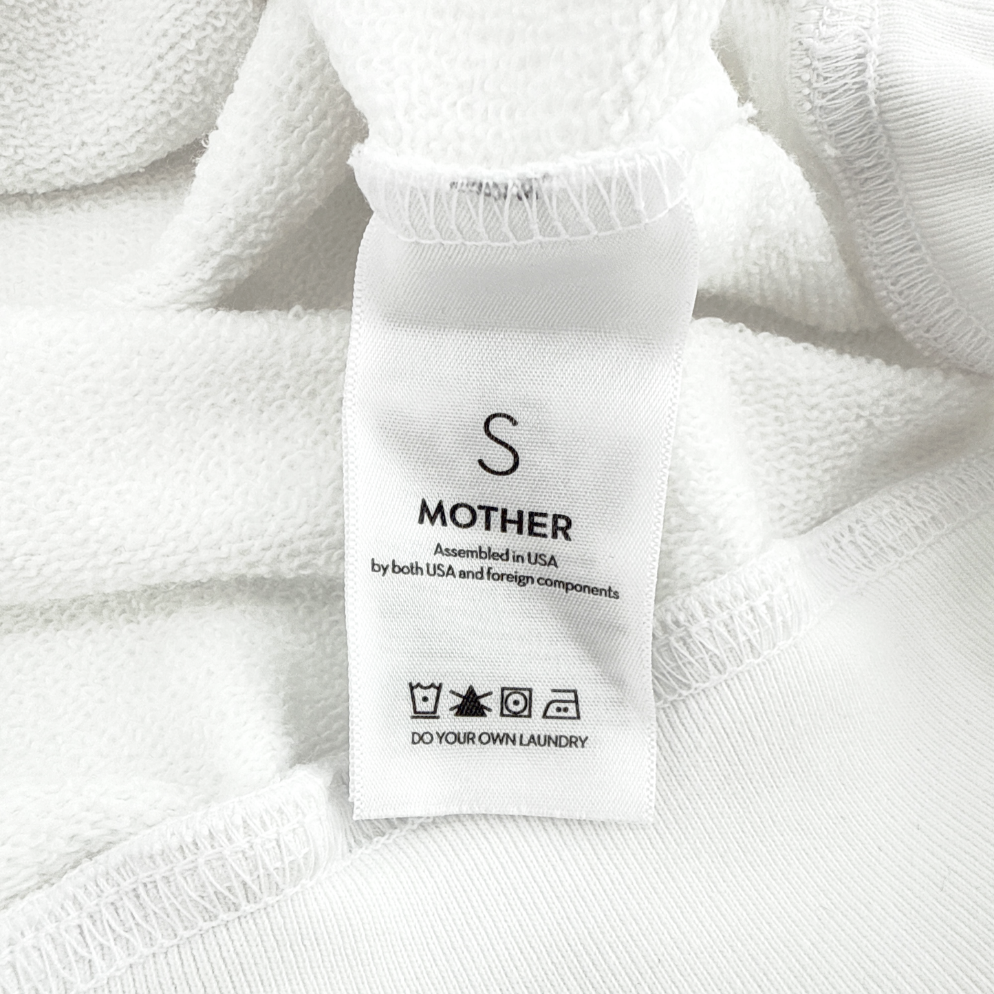 MOTHER The Biggie Message Sweatshirt In Bright White Sunshine Daydream S