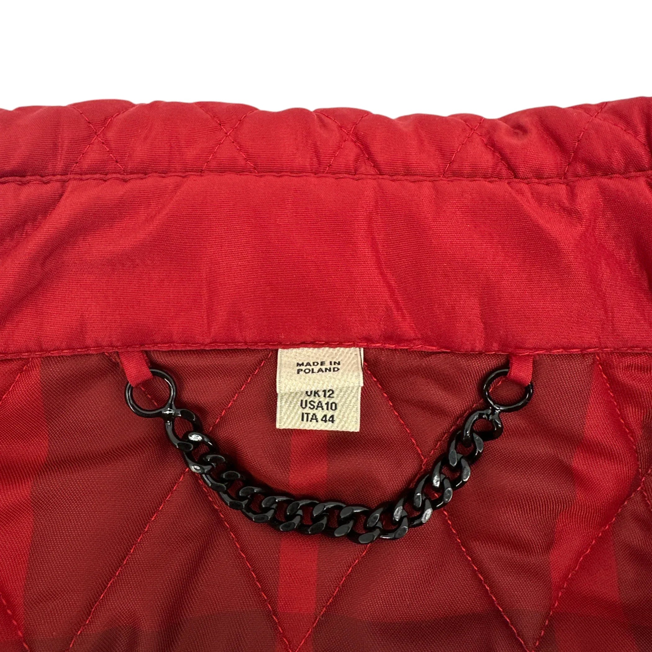 BURBERRY London Cropped Diamond Quilted Jacket in Red US10 | M - flyKAMP