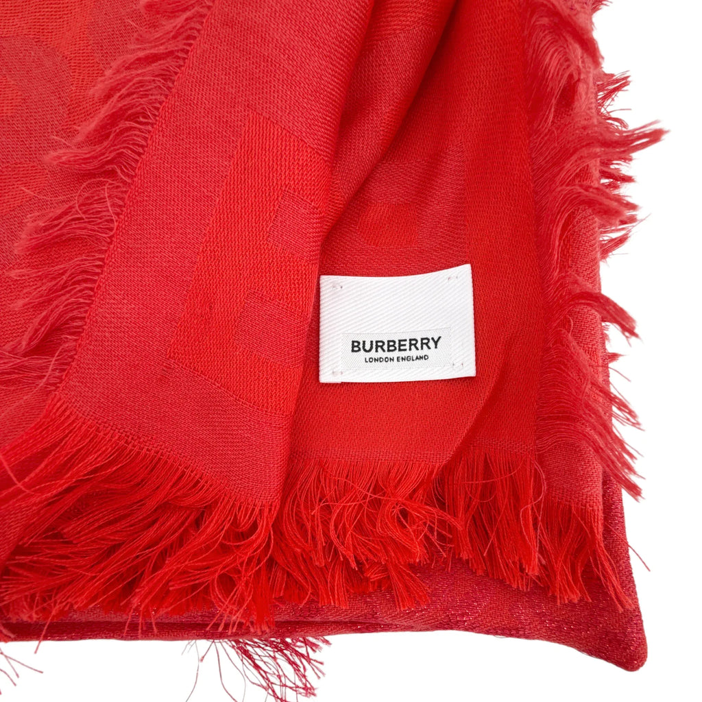 BURBERRY TB Metallic Monogram Square Silk Blend Scarf - flyKAMP